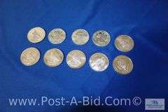 10 x 1 oz. .999 Fine Silver Rounds.