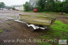 Meyers 12' Old Fishing Boat, DNR 6541 BM, No Registration On Trailer. Regis