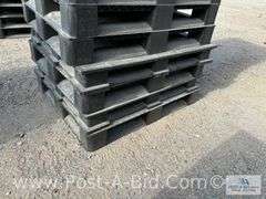 13-Black Plastic Pallets.
