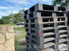 13-Black Plastic Pallets.
