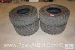 4- Side By Side Tires: 2 Front Tires Are- 27 x 9 x 12 And 2 Rear Tires Are-