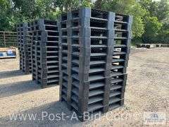 13-Black Plastic Pallets.