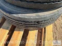1-Hankook 215/75 R17.5 Tire and 1-Goodyear 215/75 R17.5 Tire On Steel Rim.