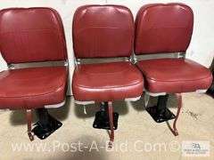 3-Red Pedestal Boat Seats.