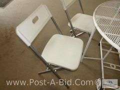 Vintage Wrought Iron Patio Garden Bistro Table With Drop Lea