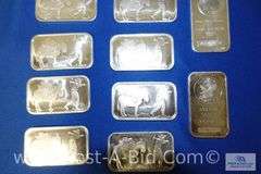 10-1oz. Bars Of .999 Fine Silver.