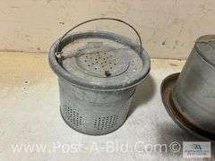 Minnow Bucket And Chicken Waterer.