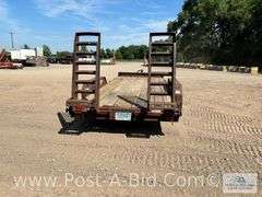 2015 Rice 18' Tandem Axle Trailer With Ramps, Pintle Hitch Hook Up, VIN# 4R