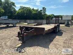 2015 Rice 18' Tandem Axle Trailer With Ramps, Pintle Hitch Hook Up, VIN# 4R