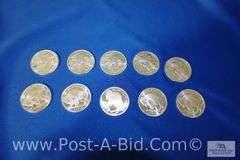 10 x 1 oz. .999 Fine Silver Rounds.