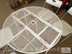 Vintage Wrought Iron Patio Garden Bistro Table With Drop Lea