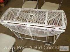 Vintage Wrought Iron Patio Garden Bistro Table With Drop Lea