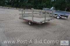 1989 Triton 8' x 8' Snowmobile Trailer With Stake Pockets And Sides. Lifeti