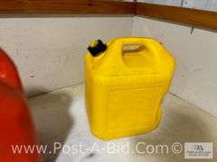 2-5 Gallon Diesel Cans And 1-6 Gallon Gas/Can.
