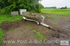 Meyers 12' Old Fishing Boat, DNR 6541 BM, No Registration On Trailer. Regis