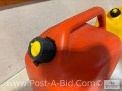 2-5 Gallon Diesel Cans And 1-6 Gallon Gas/Can.