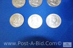 6-High Grade Silver Halves Years 1958-1963.