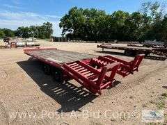 1986 Red: Haul 16' x 8' Plus 5' Dove Tail Tandem Axle Deckover Trailer, Wit