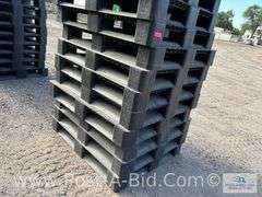 13-Black Plastic Pallets.