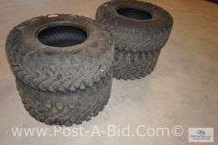 4- Side By Side Tires: 2 Front Tires Are- 27 x 9 x 12 And 2 Rear Tires Are-