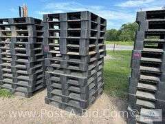 13-Black Plastic Pallets.