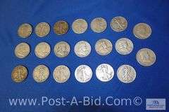 20-Silver Halves Years 1941-1960.