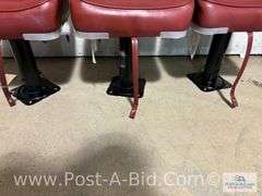 3-Red Pedestal Boat Seats.