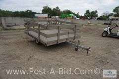 1989 Triton 8' x 8' Snowmobile Trailer With Stake Pockets And Sides. Lifeti
