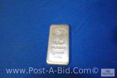 10 oz. Bar Of .999 Fine Silver.
