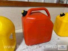 2-5 Gallon Diesel Cans And 1-6 Gallon Gas/Can.