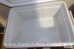5-Coolers, 2-Coleman 48 qt., 2-Coleman 40 qt., 1-Beverage 3 Gallon Cooler.