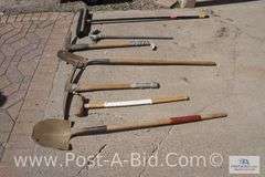 Shovel, Sledgehammer, Conduit Bender, Broom, 2-Pick Axe.