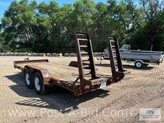 2015 Rice 18' Tandem Axle Trailer With Ramps, Pintle Hitch Hook Up, VIN# 4R