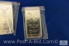 3-1 Troy Oz. Hamilton Mint Silver Bullion Bars, Presidential Commemorative-