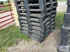 13-Black Plastic Pallets.