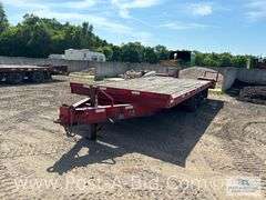 1986 Red: Haul 16' x 8' Plus 5' Dove Tail Tandem Axle Deckover Trailer, Wit