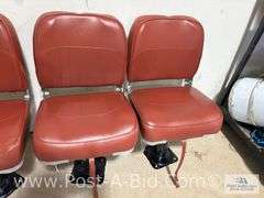 3-Red Pedestal Boat Seats.