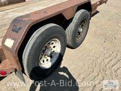 2015 Rice 18' Tandem Axle Trailer With Ramps, Pintle Hitch Hook Up, VIN# 4R