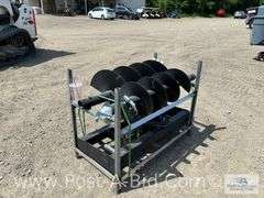 2-Heavy Duty Post Hole Diggers For Skid Loader, 12" and 18".