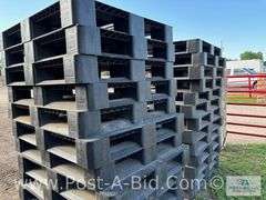 13-Black Plastic Pallets.