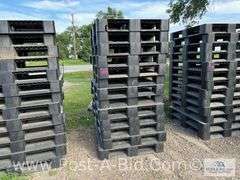 13-Black Plastic Pallets.