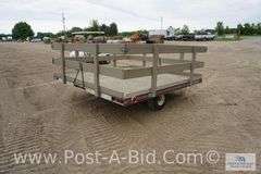 1989 Triton 8' x 8' Snowmobile Trailer With Stake Pockets And Sides. Lifeti