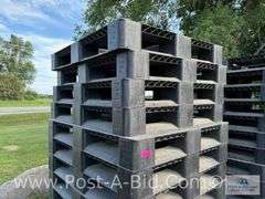 13-Black Plastic Pallets.