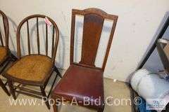 3-Vintage Wooden Chairs.