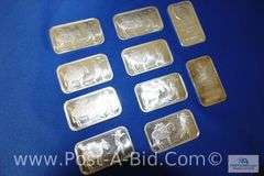 10-1oz. Bars Of .999 Fine Silver.