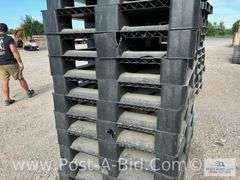 13-Black Plastic Pallets.