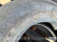 1-Hankook 215/75 R17.5 Tire and 1-Goodyear 215/75 R17.5 Tire On Steel Rim.