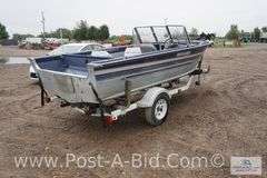 1989 Northwoods 16' Boat- No Motor, Has Minnkota 40 Lb Thrust Bow Mount Tro