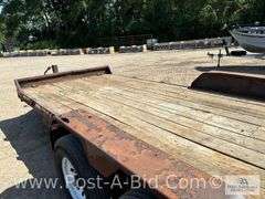 2015 Rice 18' Tandem Axle Trailer With Ramps, Pintle Hitch Hook Up, VIN# 4R