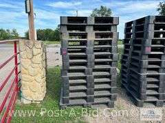 13-Black Plastic Pallets.